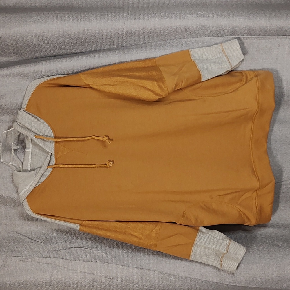 SHEIN Gold & Gray Oversized Hoodie with Pockets Sz XXL